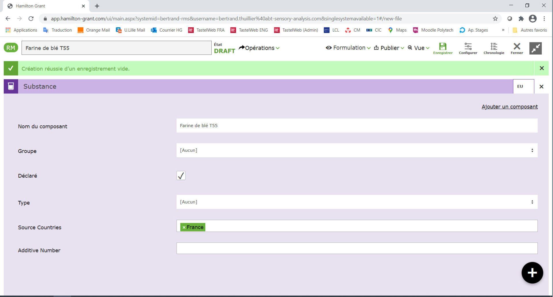 logiciel gestion de formulation, Recipe software, ABT Informatique