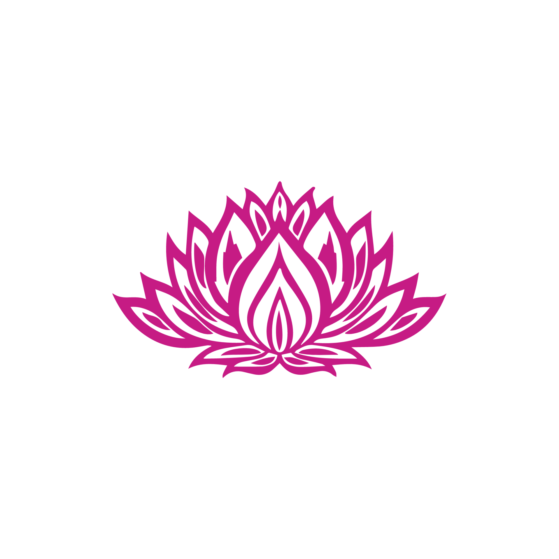 A pink outline of a lotus flower representing Solihull Doula's logo