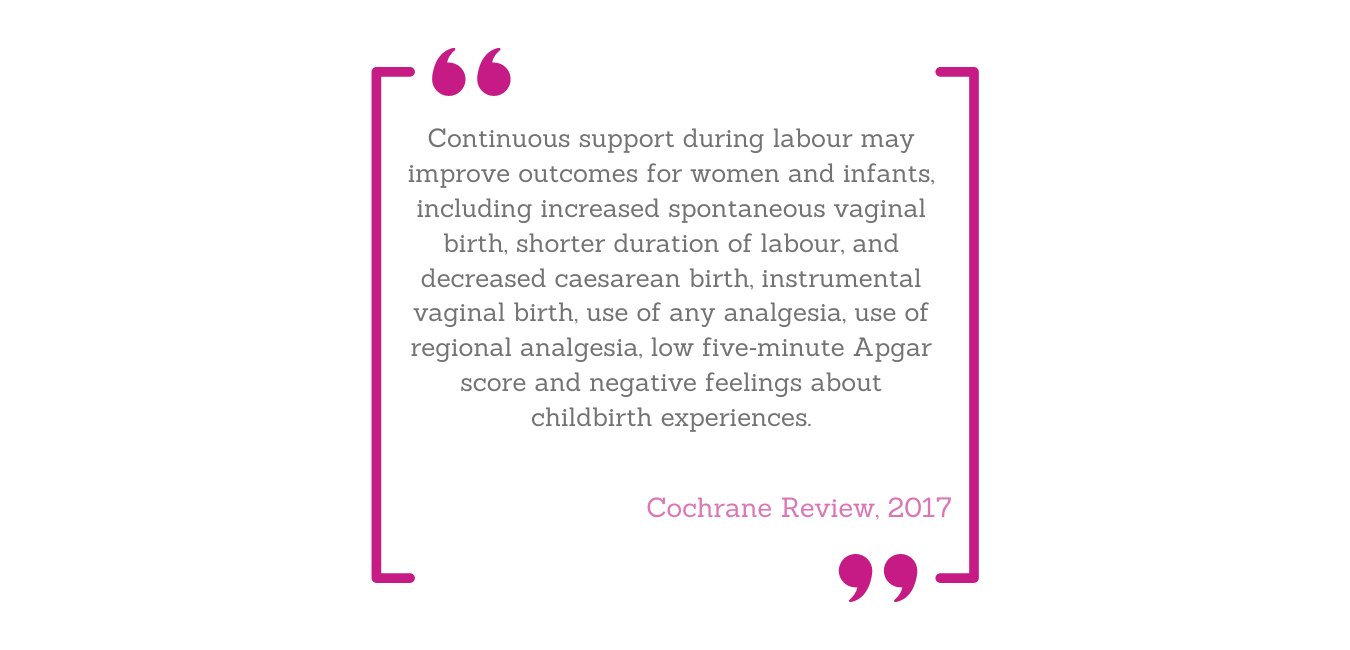 Quote from the Cochrane review in 2017 inside a pink box reads