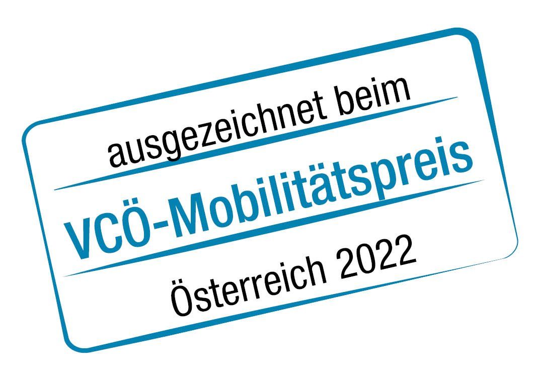 Ausgezeichnet beim VCÖ-Mobilitätspreis 2022 Ausgezeichnet beim VCÖ-Mobilitätspreis 2022