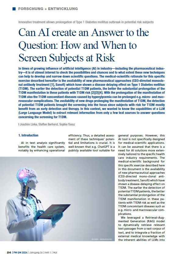 | PM QM 2024 24 | Jahrgang 26 | Heft 1 | Mai Publication in press -Publish Date ca. June 2024