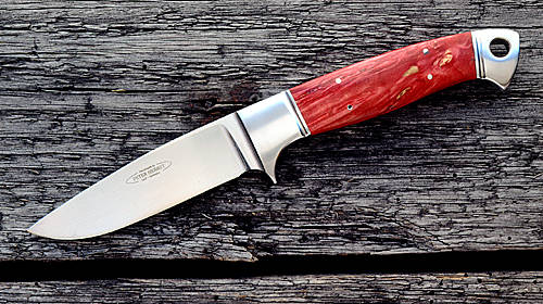 Nr.04 Integralmesser aus CPM 420V-Stahl Griff: stabilisiertes Wurzelholz