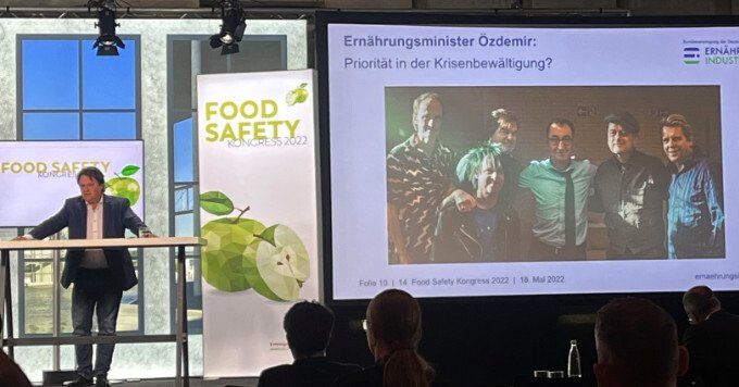 Lebensmittel-Lobbyist Christoph Minhoff beim Food-Safety-Kongress der Handelsblattgruppe, Mitte Mai 2022 in Berlin.