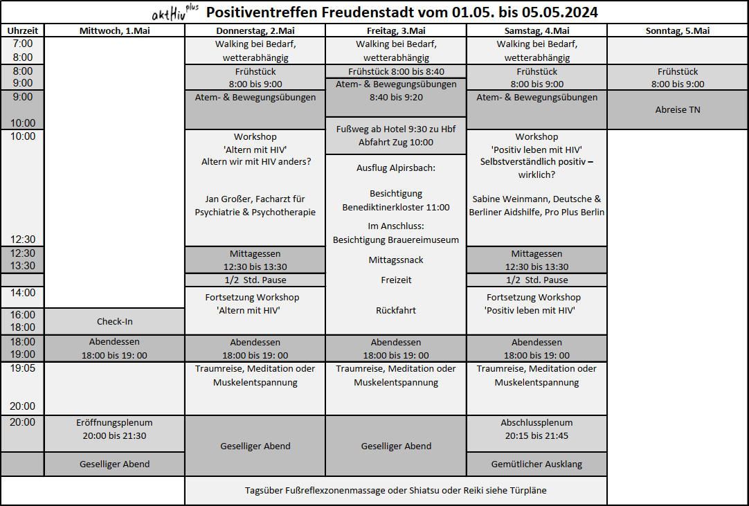Programm Treffen vom 28.11. - 03.12.2023