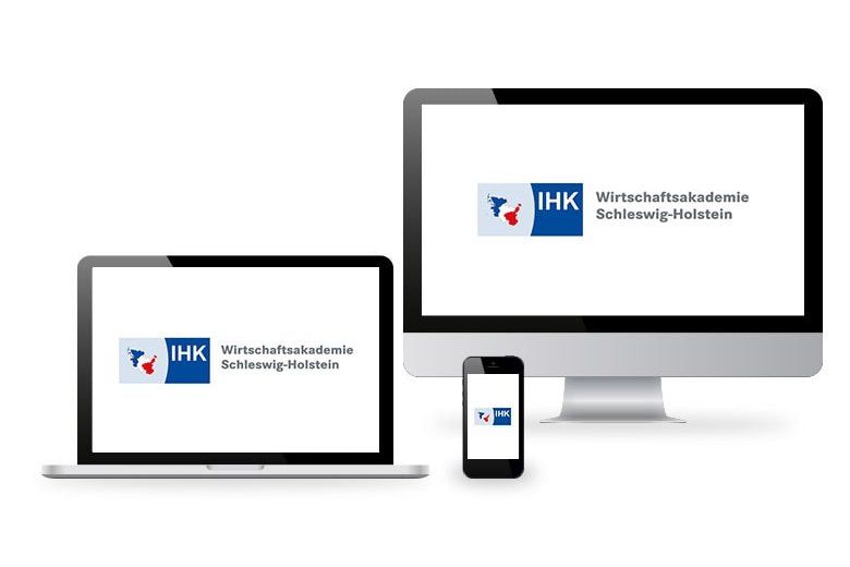 4 Devices mit Screenshots eines Softwareprojekts von POINT beim Kunden Wirtschaftsakademie Schleswig-Holstein