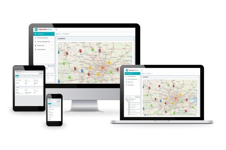 4 Devices mit Screenshots eines Softwareprojekts von POINT beim Kunden STULZ