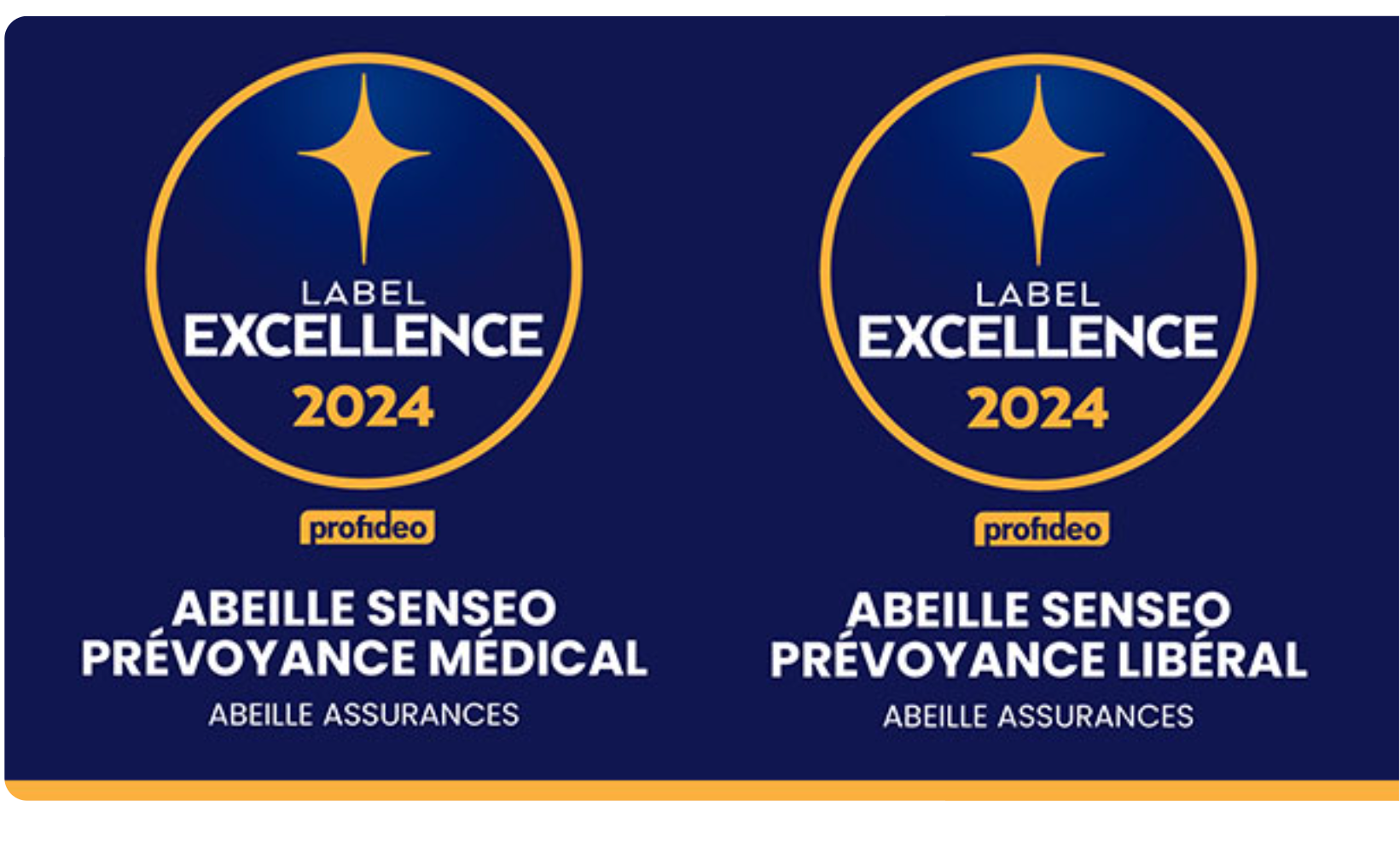 Les contrats Abeille Senséo Prévoyance Médical et Abeille Senséo Prévoyance Libéral ont reçu le Label d’Excellence 2024, attribué par les Dossiers de l’Epargne
