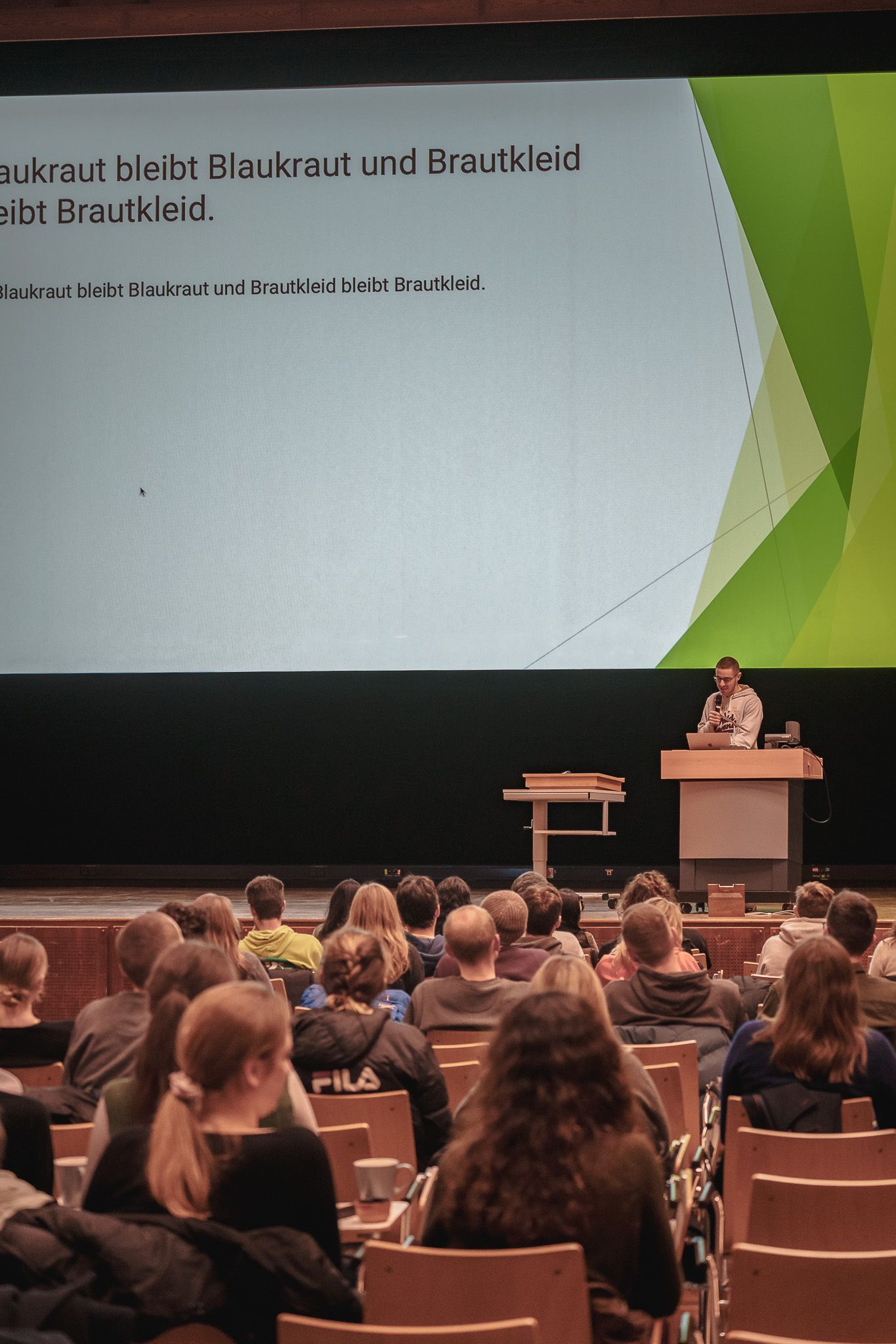 Publikum und Vortrag bei der PowerPoint Karaoke von Fotograf Hannes Schmidt in Aachen