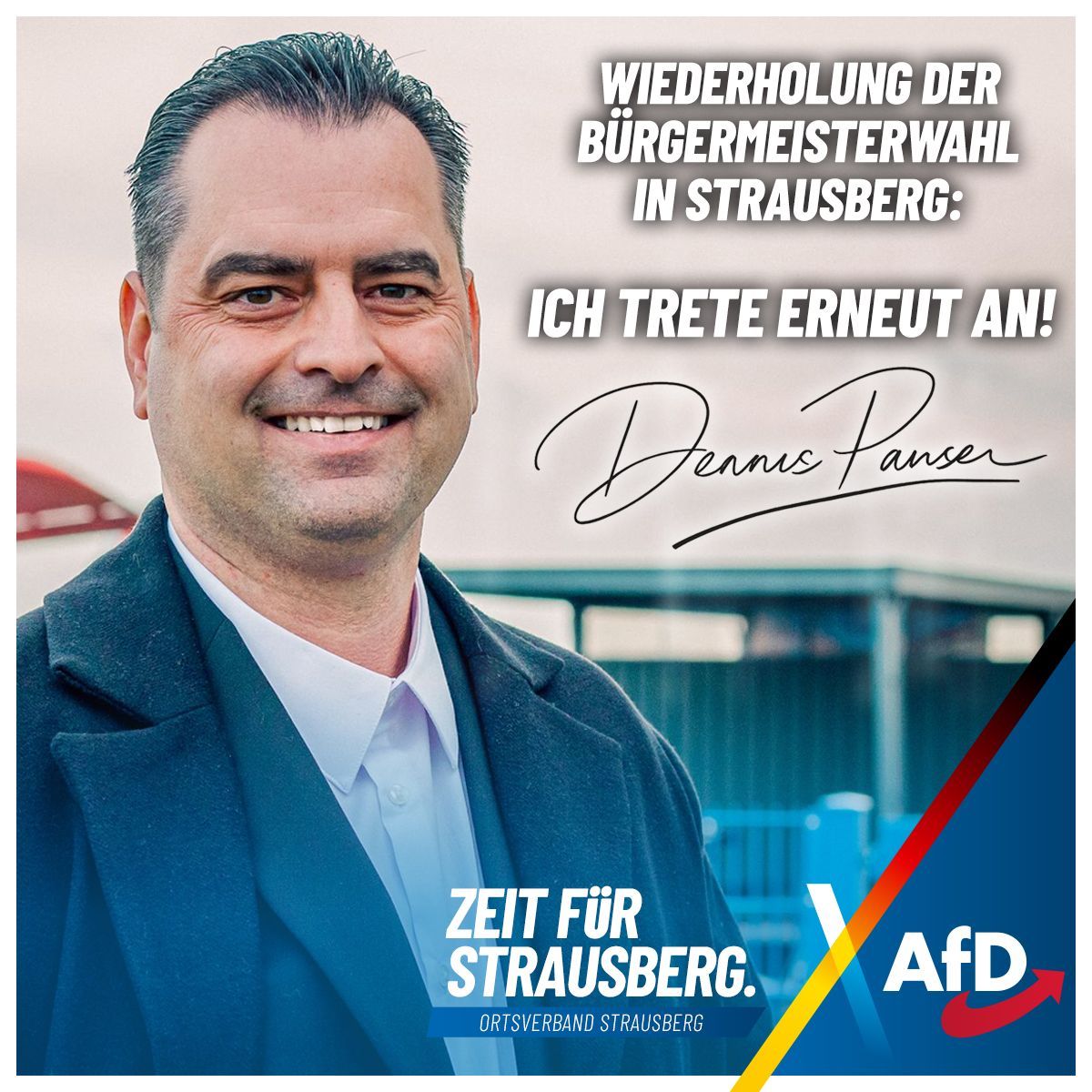 Bei einer nötigen Wiederholung der Bürgermeisterwahl in Strausberg tritt Dennis Panser erneut an.