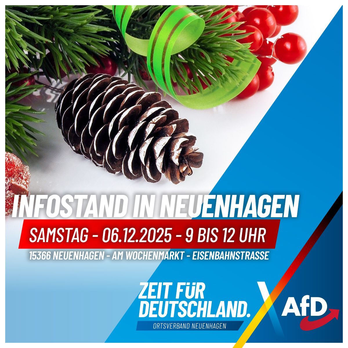 Infostand in Neuenhagen mit Vertretern des Ortsverbandes und der Fraktion in der Gemeindevertretung