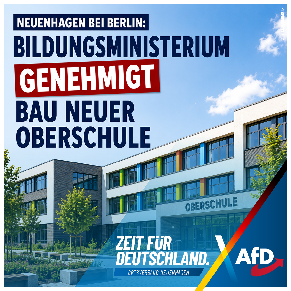 Am Gruscheweg in Neuenhagen bei Berlin wird eine neue Oberschule gebaut.