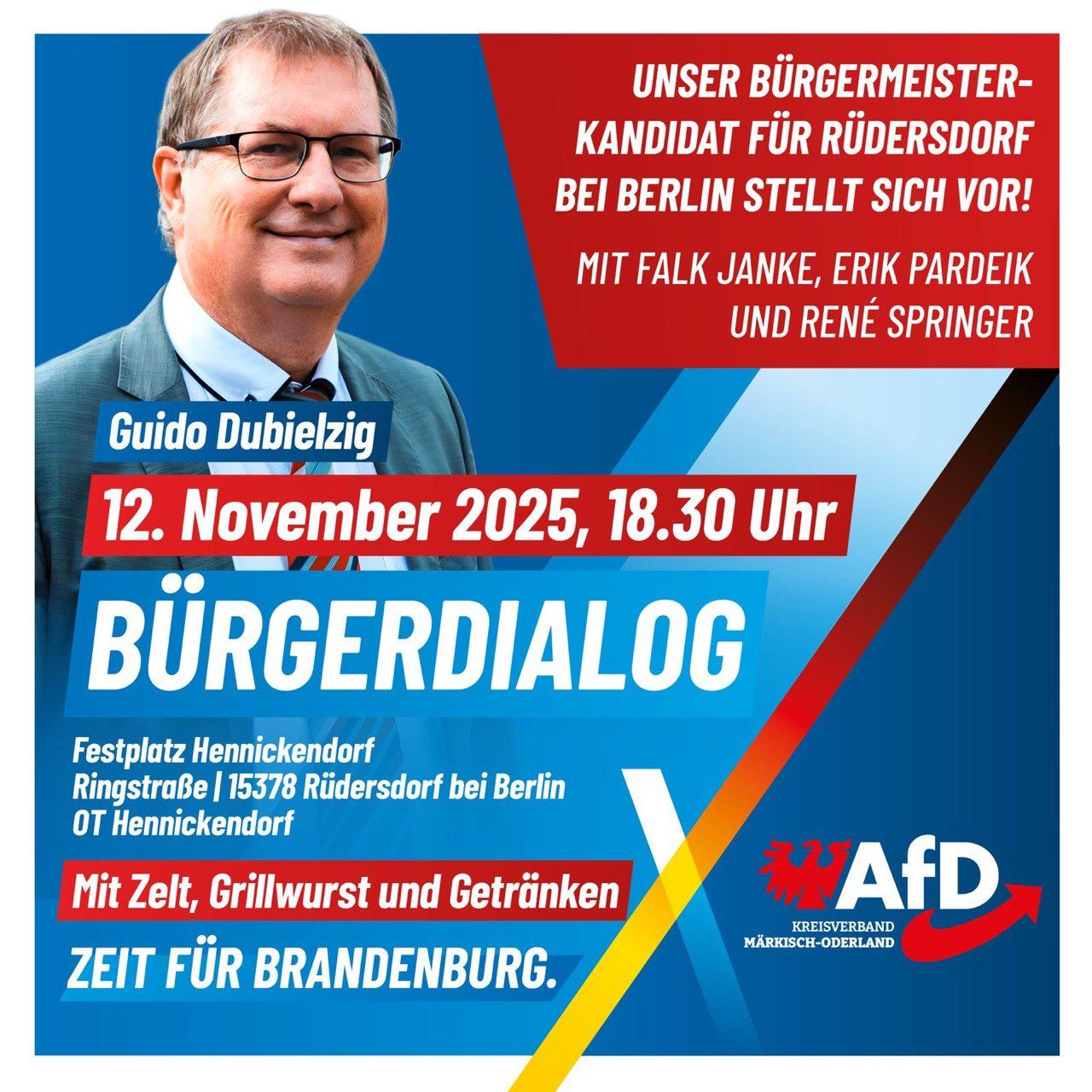 Bürgerdialog in Hennickendorf mit Bürgermeisterkandidat Guido Dubielzig