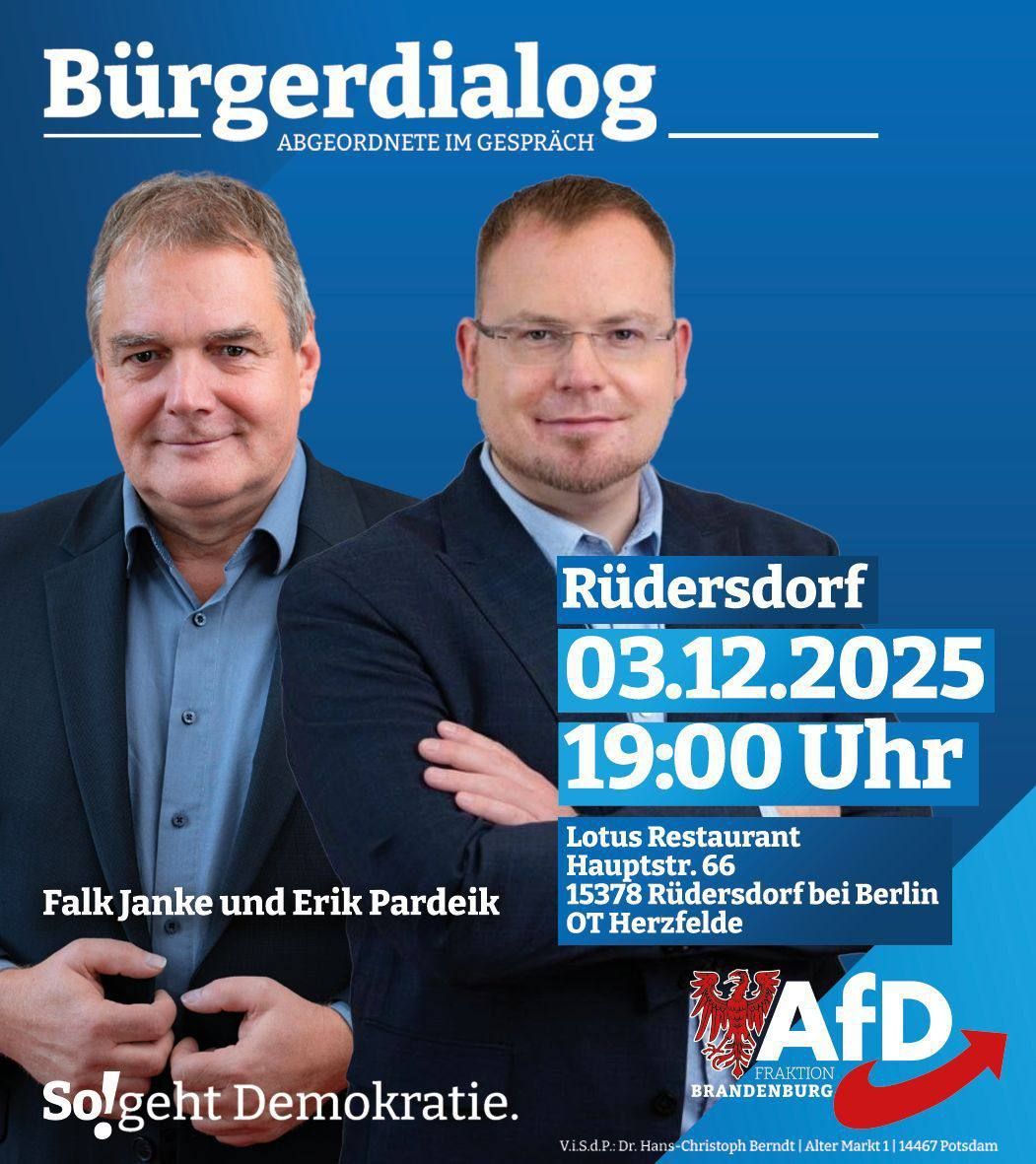 Bürgerdialog in Herzfelde mit den Landtagsabgeordneten Erik Pardeik und Falk Janke