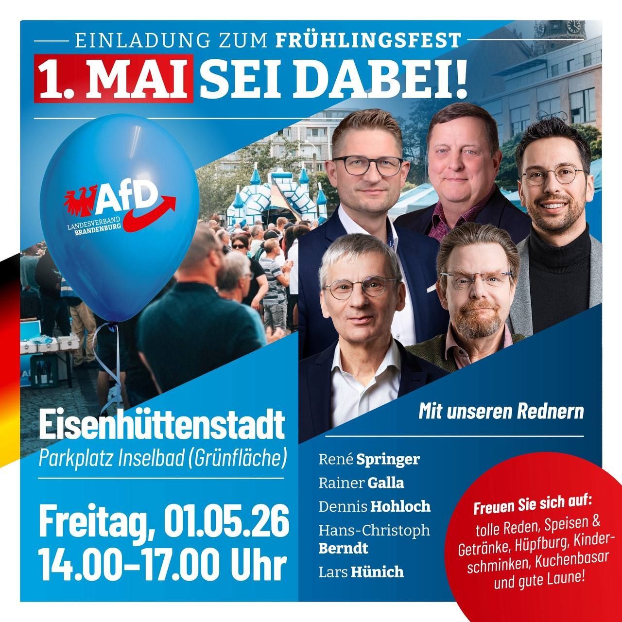 Veranstaltung zum Tag der Arbeit & Frühlingsfest des Landesverbandes Brandenburg in Eisenhüttenstadt