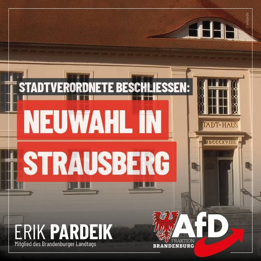 Die Stadtverordnetenversammlung Strausberg hat eine Wiederholung der Bürgermeisterwahl beschlossen.