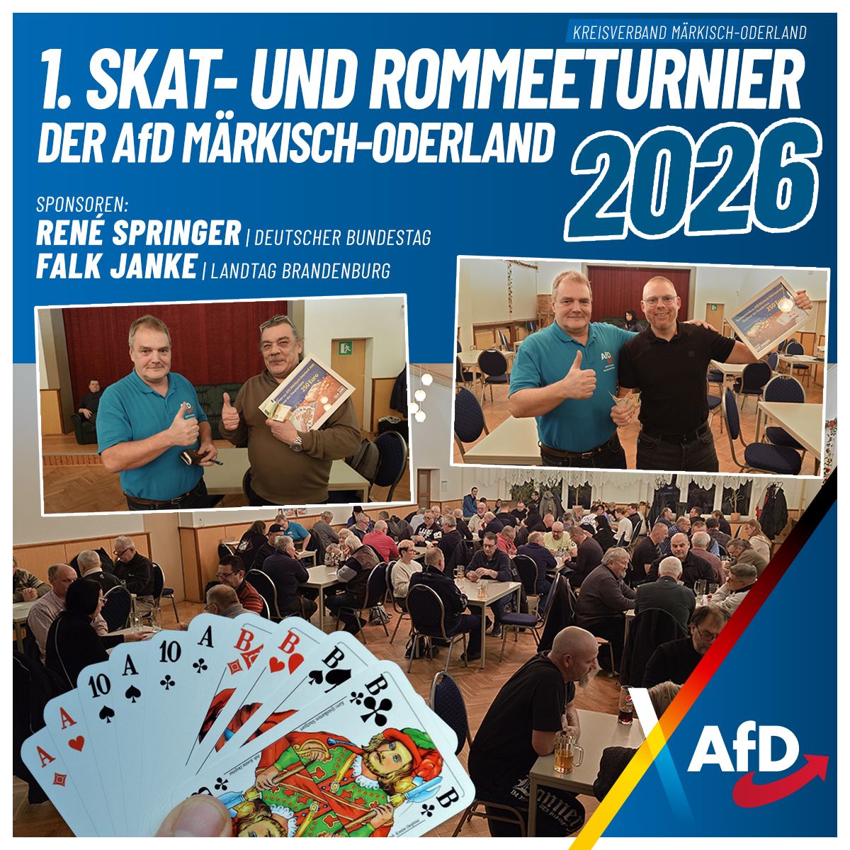 Überraschend große Beteiligung bei der Premiere des großen Skat- und Rommeturniers der AfD MOL
