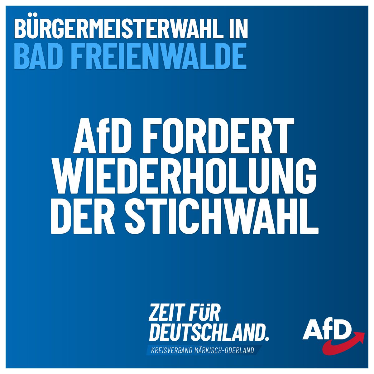 Nach der knappen Niederlage unseres parteilosen Kandidaten Frank Vettel legt die AfD Einspruch ein.