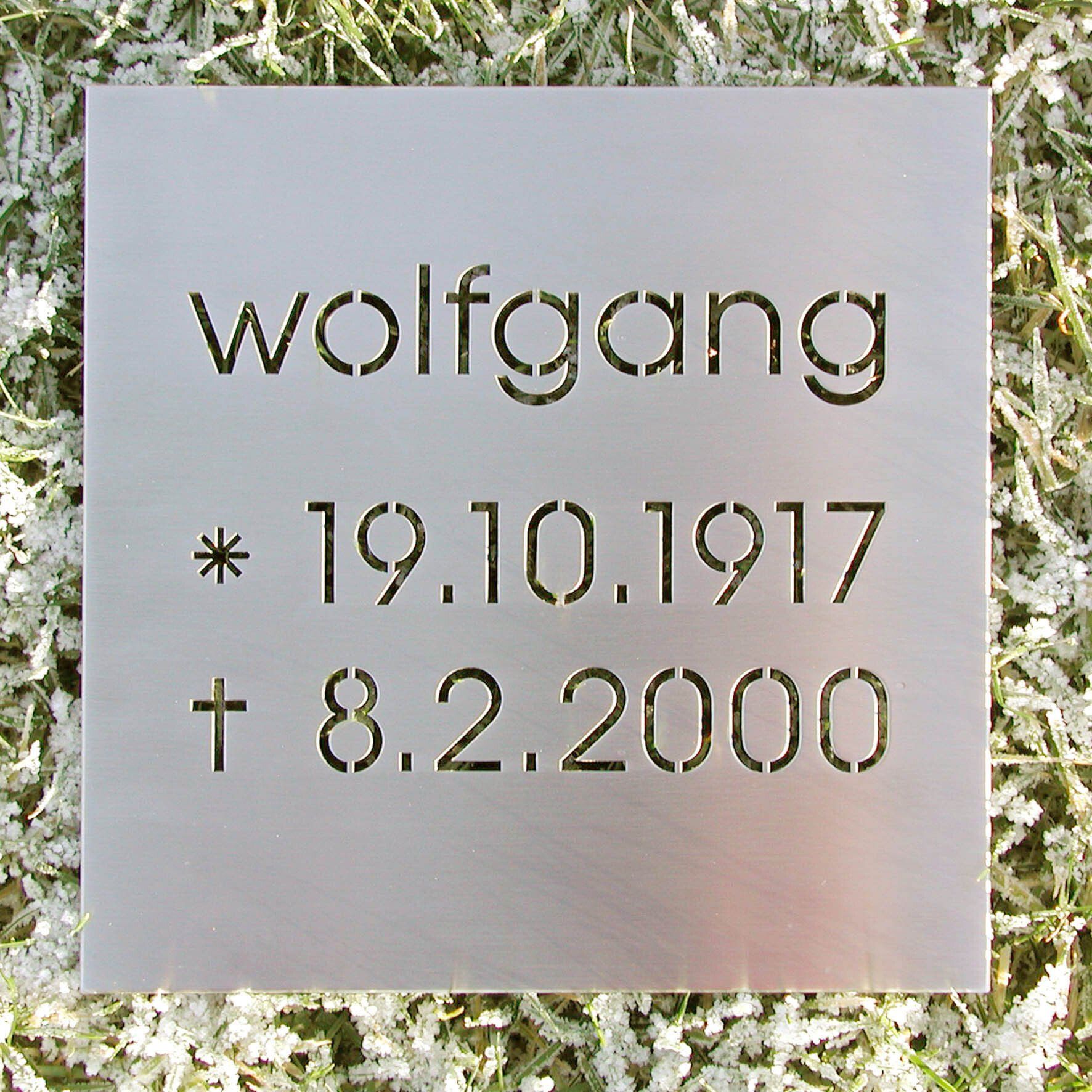 Schriftplatten, Schrifttafel, Schriftzüge für das Grab aus Edelstahl oder Corten