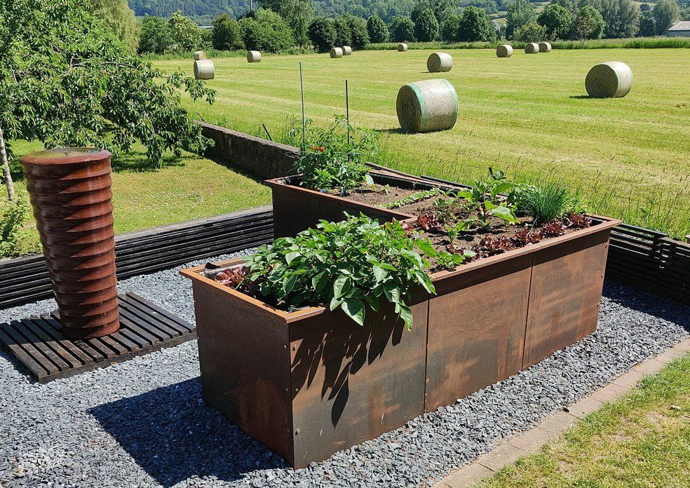 TERENO, Hochbeet aus Stahl, Metall Hochbeet, modulares Hochbeet