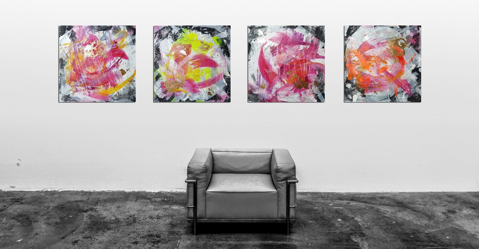 Loft | 50x50 cm | Blattmetall, Acryl, gespachtelt auf Leinwand, 2023 Loft | 50x50 cm | Blattmetall, Acryl, gespachtelt auf Leinwand, 2023