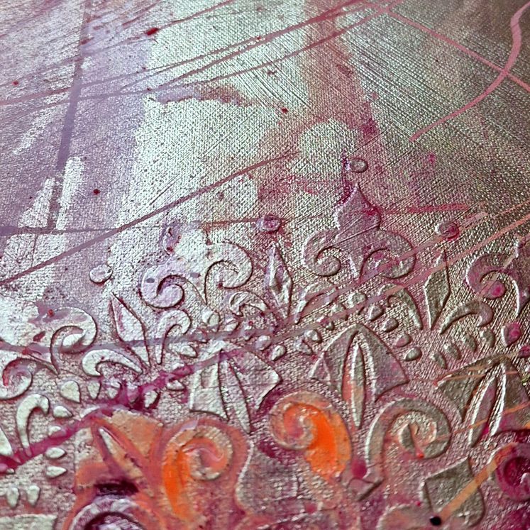 Struktur, Acryl, Blattmetall
40x100, 2025