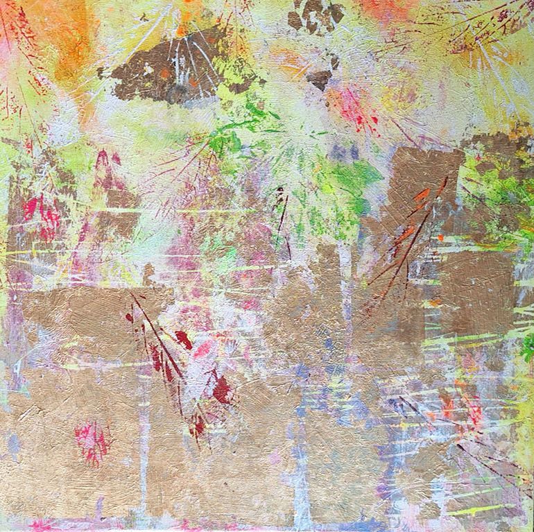 Acryl, Blattmetall
50 x 50 cm