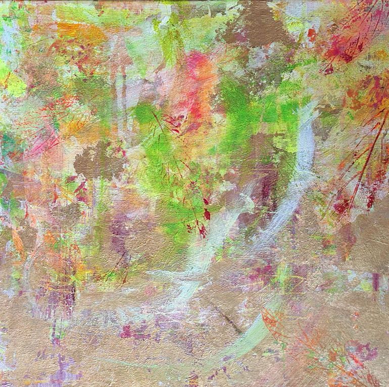 Acryl, Blattmetall
50 x 50 cm