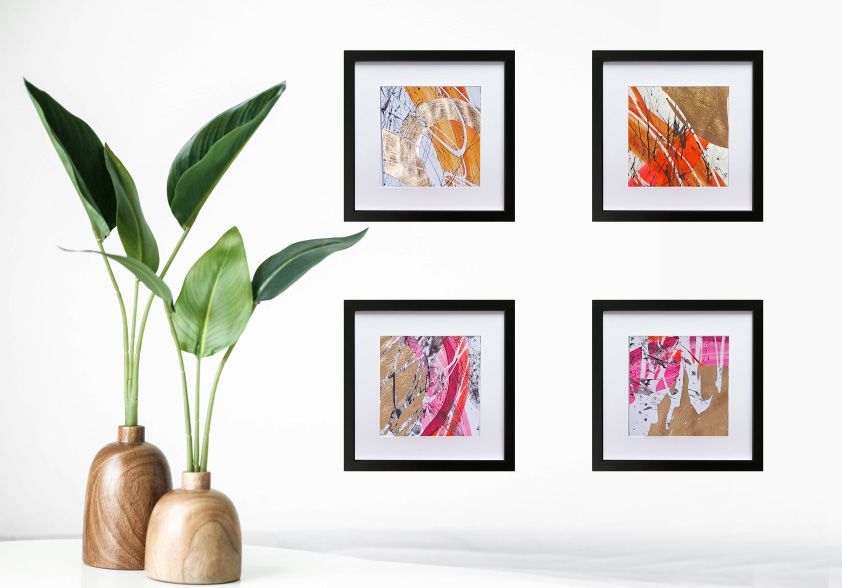 Aquarell, Tusche, Blattmetall Aquarell, Tusche, Blattmetall