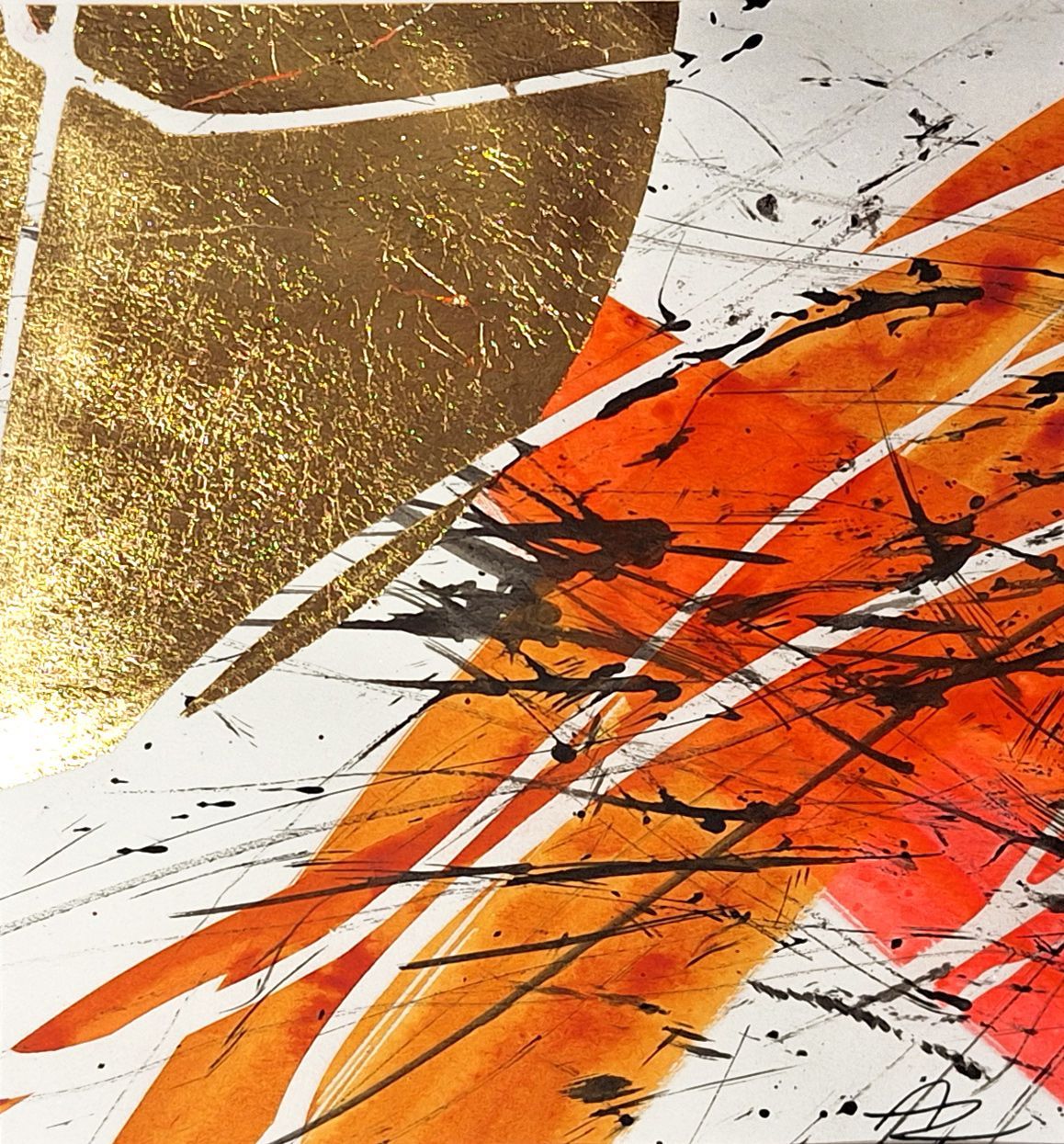 Aquarell, Tusche, Blattmetall