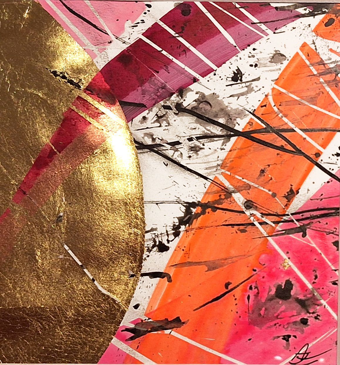 Aquarell, Tusche, Blattmetall