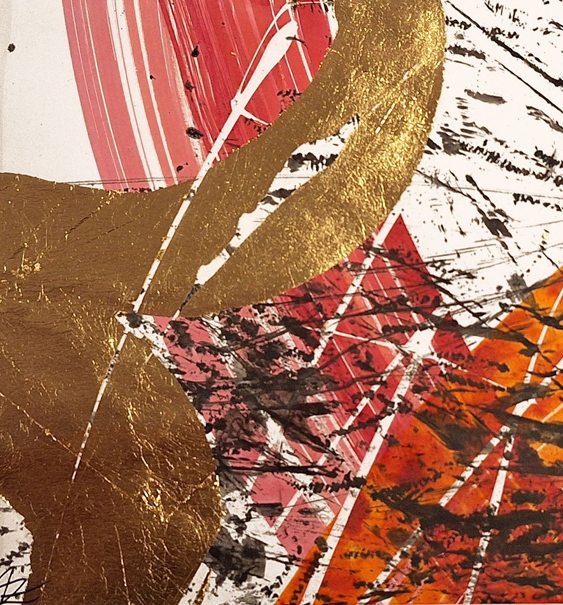 Aquarell, Tusche, Blattmetall