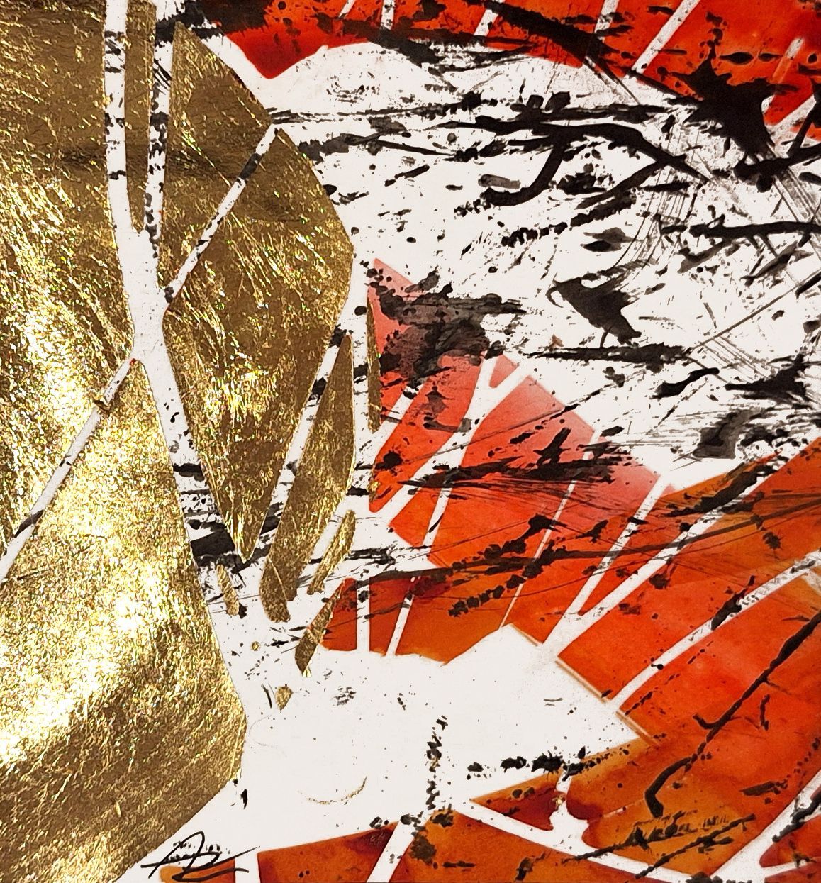 Aquarell, Tusche, Blattmetall