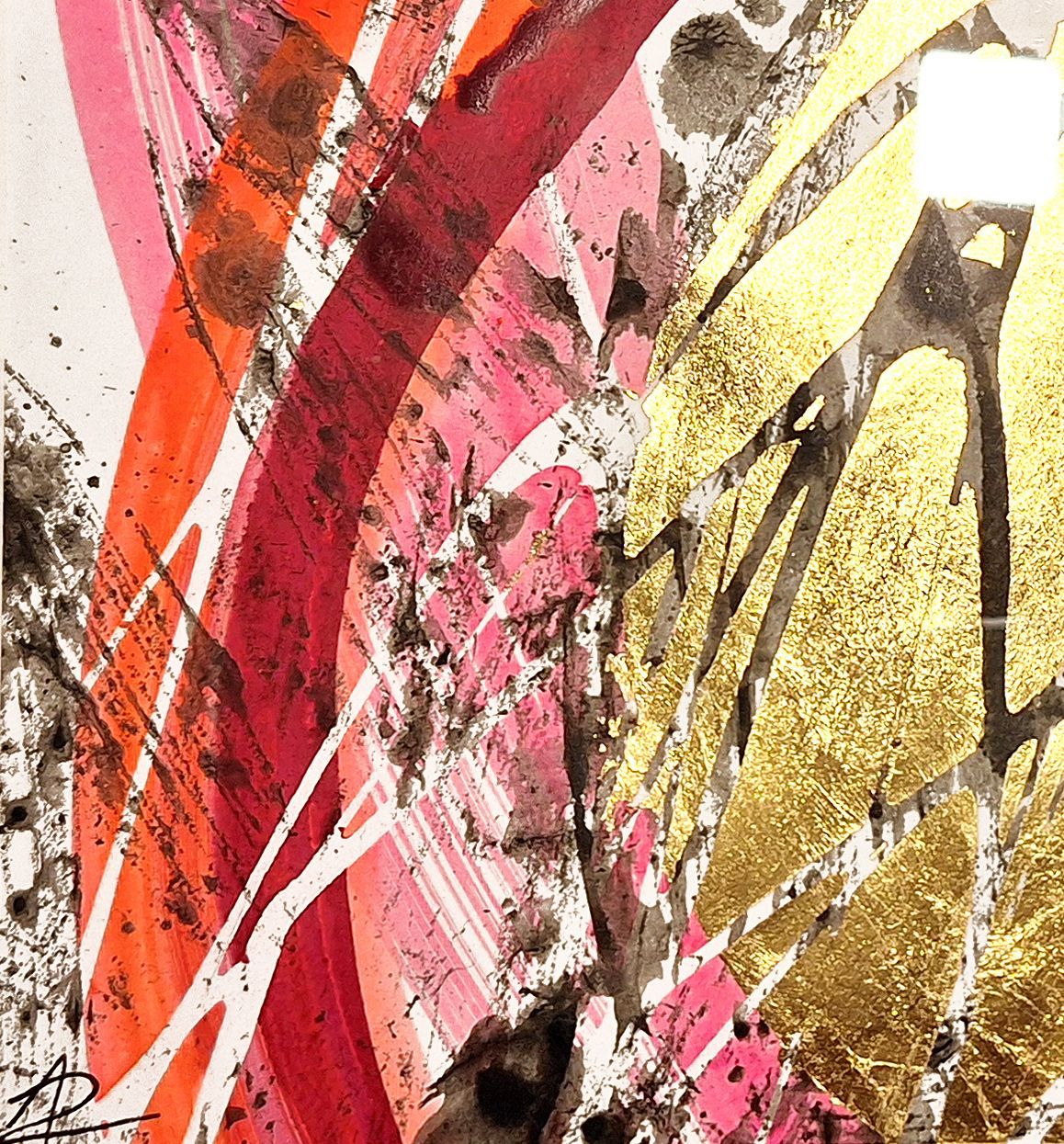 Aquarell, Tusche, Blattmetall