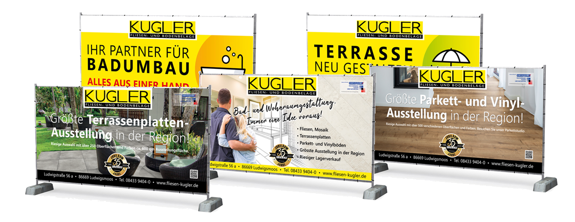 Bauzaunbanner - Fliesen Kugler GmbH Bauzaunbanner - Fliesen Kugler GmbH