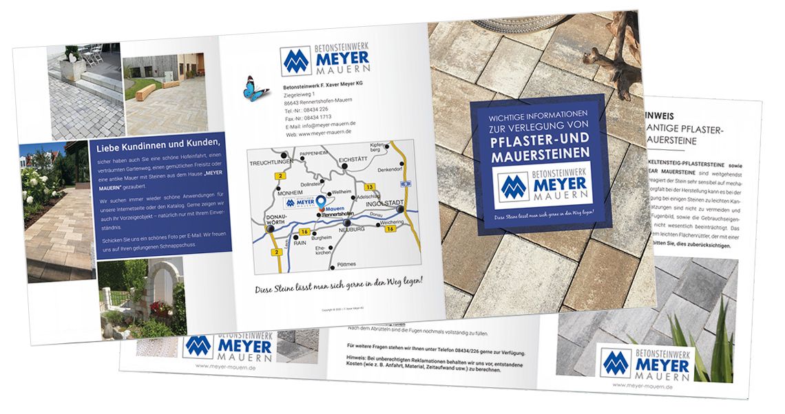 6 seitiger Flyer im DIN Lang Format – BetonsteinwerkF. Xaver Meyer KG 6 seitiger Flyer im DIN Lang Format – BetonsteinwerkF. Xaver Meyer KG
