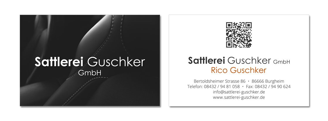 Visitenkarten gestalten - Sattlerei Guschker GmbH Visitenkarten gestalten Ingolstadt - Sattlerei Guschker GmbH
