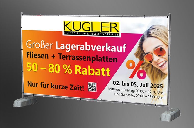 Baustellen-Werbebanner - Fliesen Kugler GmbH