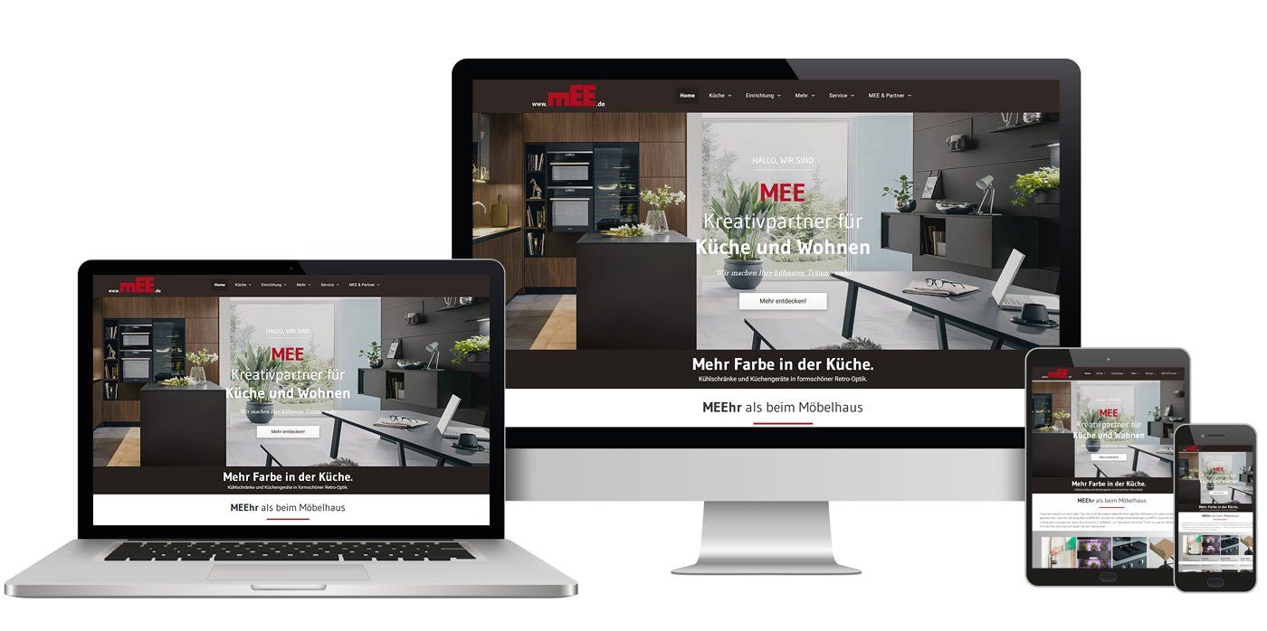 Webseitengestaltung - MEE GmbH – Kreativpartner für Küche und Wohnen MEE GmbH – Kreativpartner für Küche und Wohnen, Webdesign in Ingolstadt