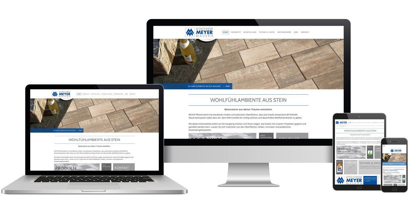 Betonsteinwerk F. Xaver Meyer KG Betonsteinwerk F. Xaver Meyer KG
Webdesign in Ingolstadt