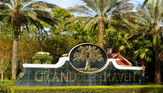Grand Haven main entry gate monument