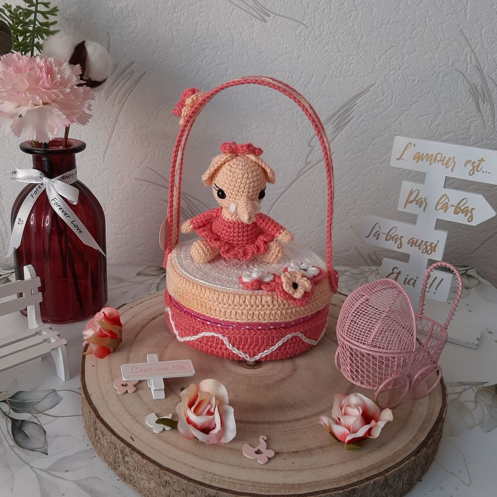 Boite naissance fille, boite souvenir fille, cadeau naissance fille, boite baptême pour fille, Boite artisanale pour baptême , cadeau naissance originale pour fille