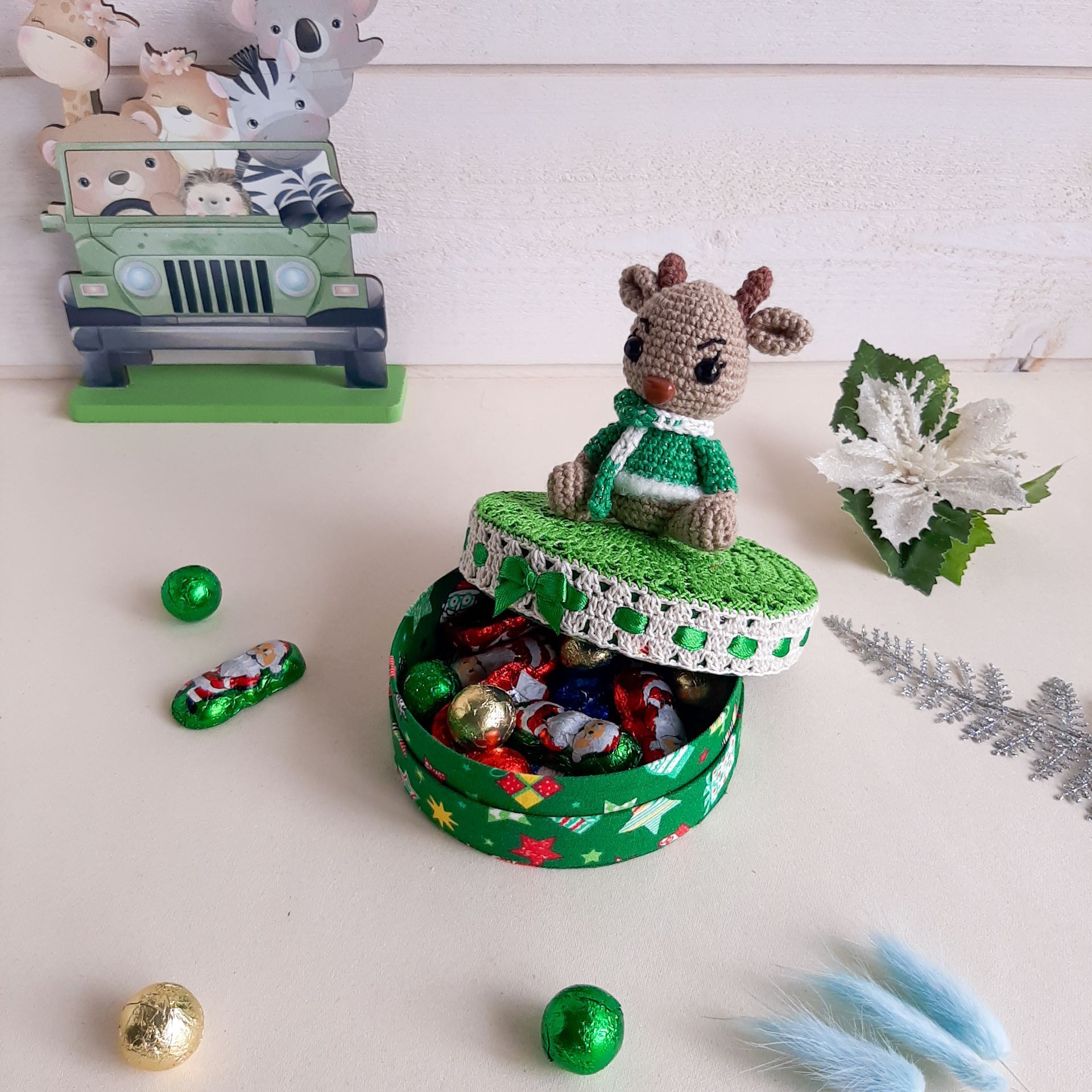 Collection des rennes du Père Noël, Cadeau de noël, Boîtes féériques, Cadeau réveillon de noël, Douceur de Noël, Décoration de Noël, Naissance en décembre, Coffret de Noël