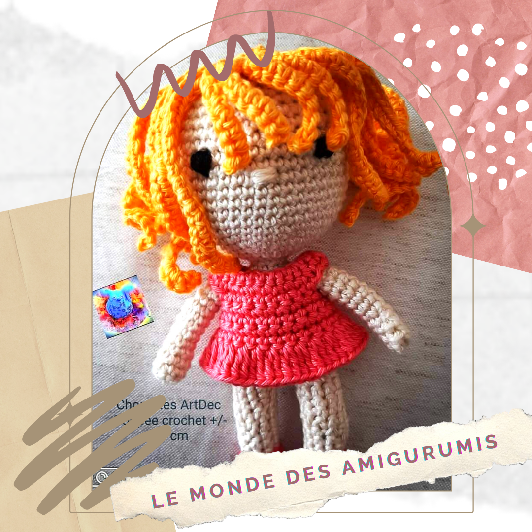 Amigurumis poupée robe rose prénom création Chouettes ArtDec