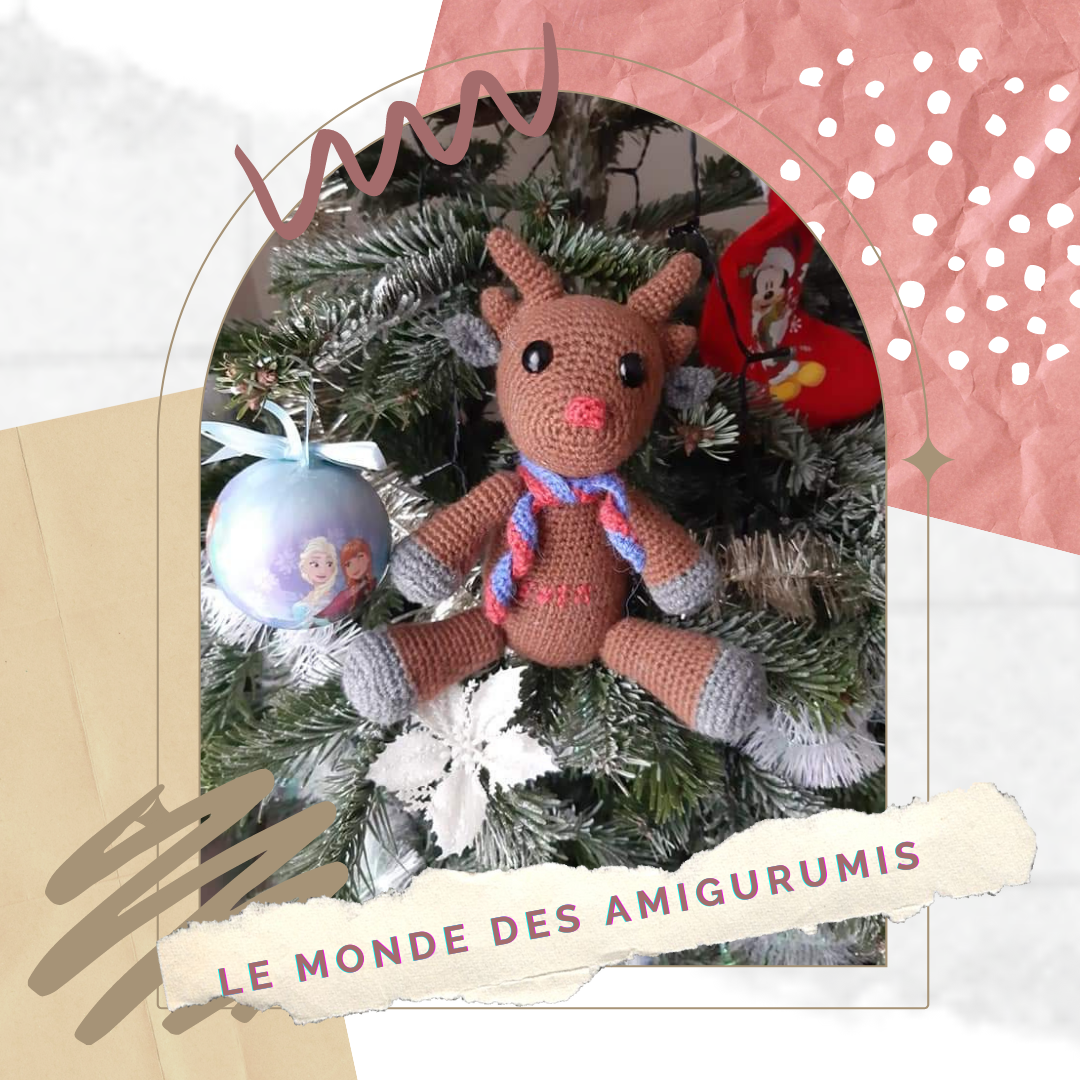 Amigurumis renne de noël prénom Eden création Chouettes ArtDec