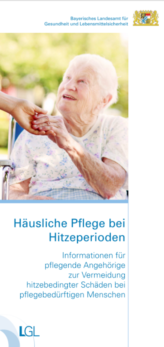 Bild Flyer Häusliche Pflege bei Hitzeperioden Landratsamt Augsburg 