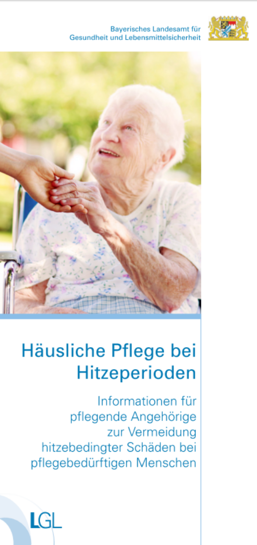 Bild Flyer Häusliche Pflege bei Hitzeperioden Landratsamt Augsburg
