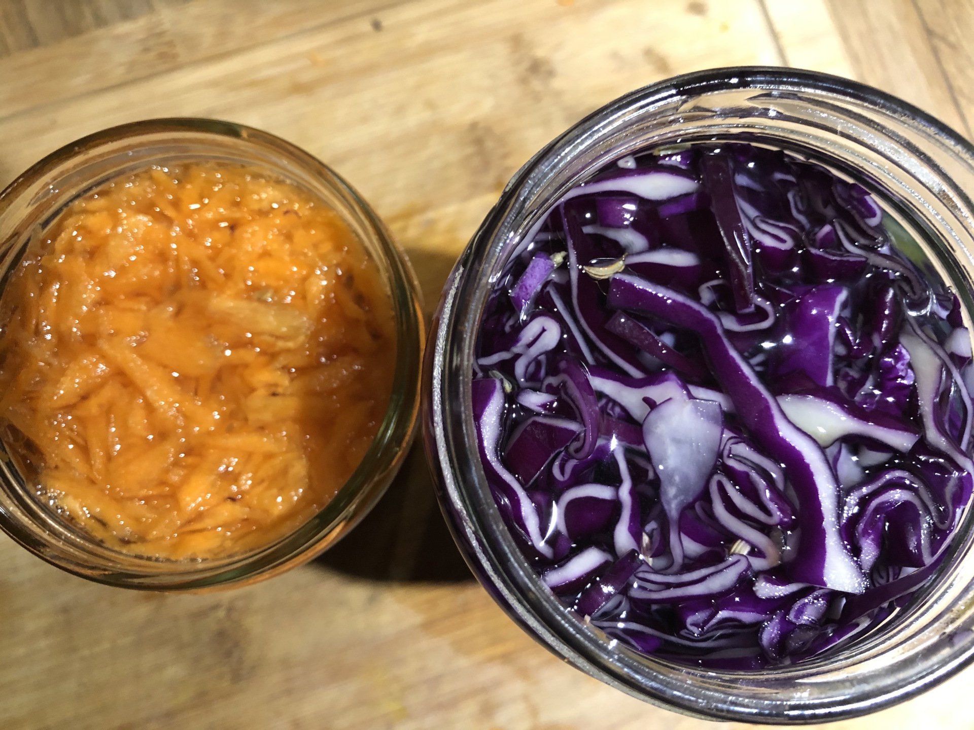 Choux rouge et carotte lactofermentation