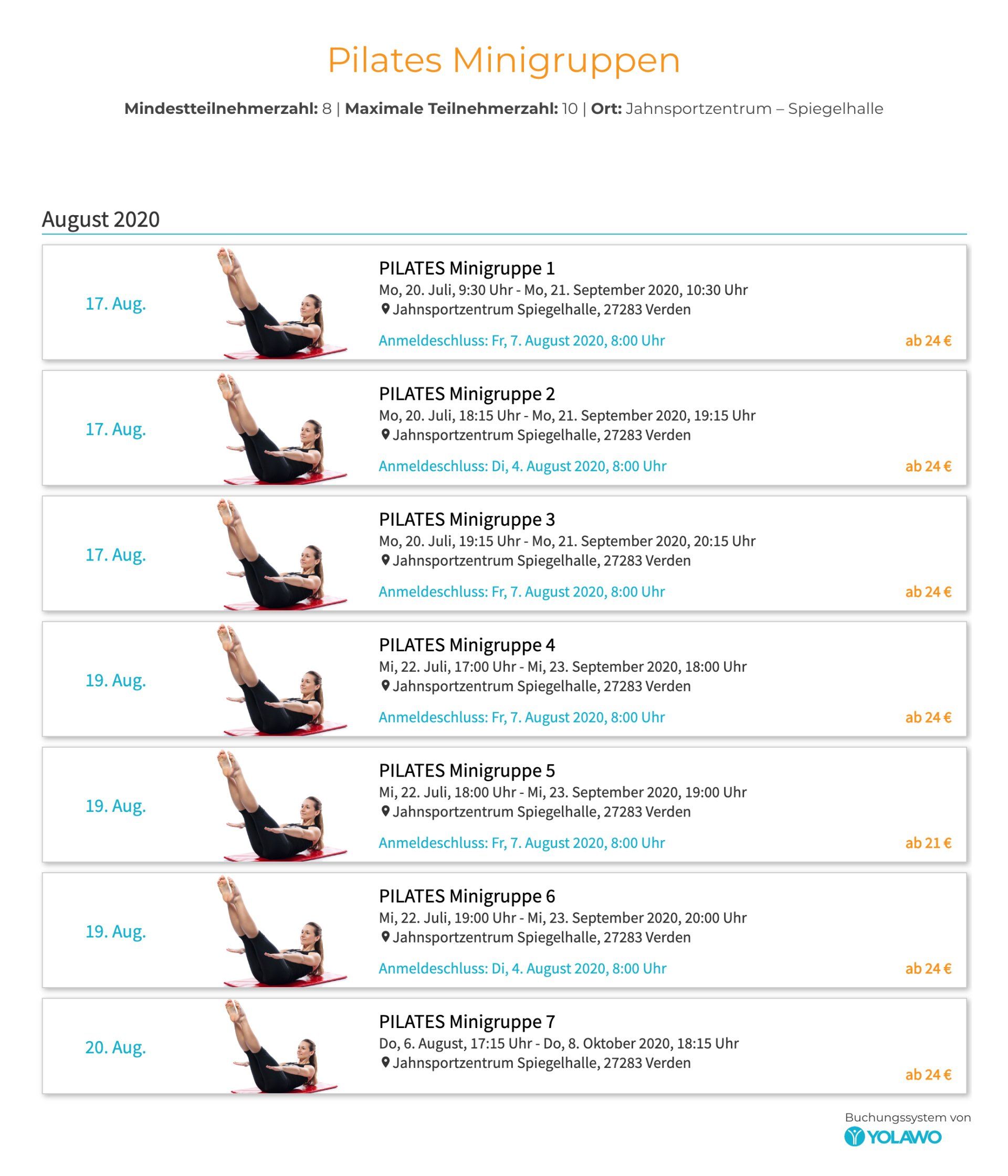Schritt 1 Kursanmeldung