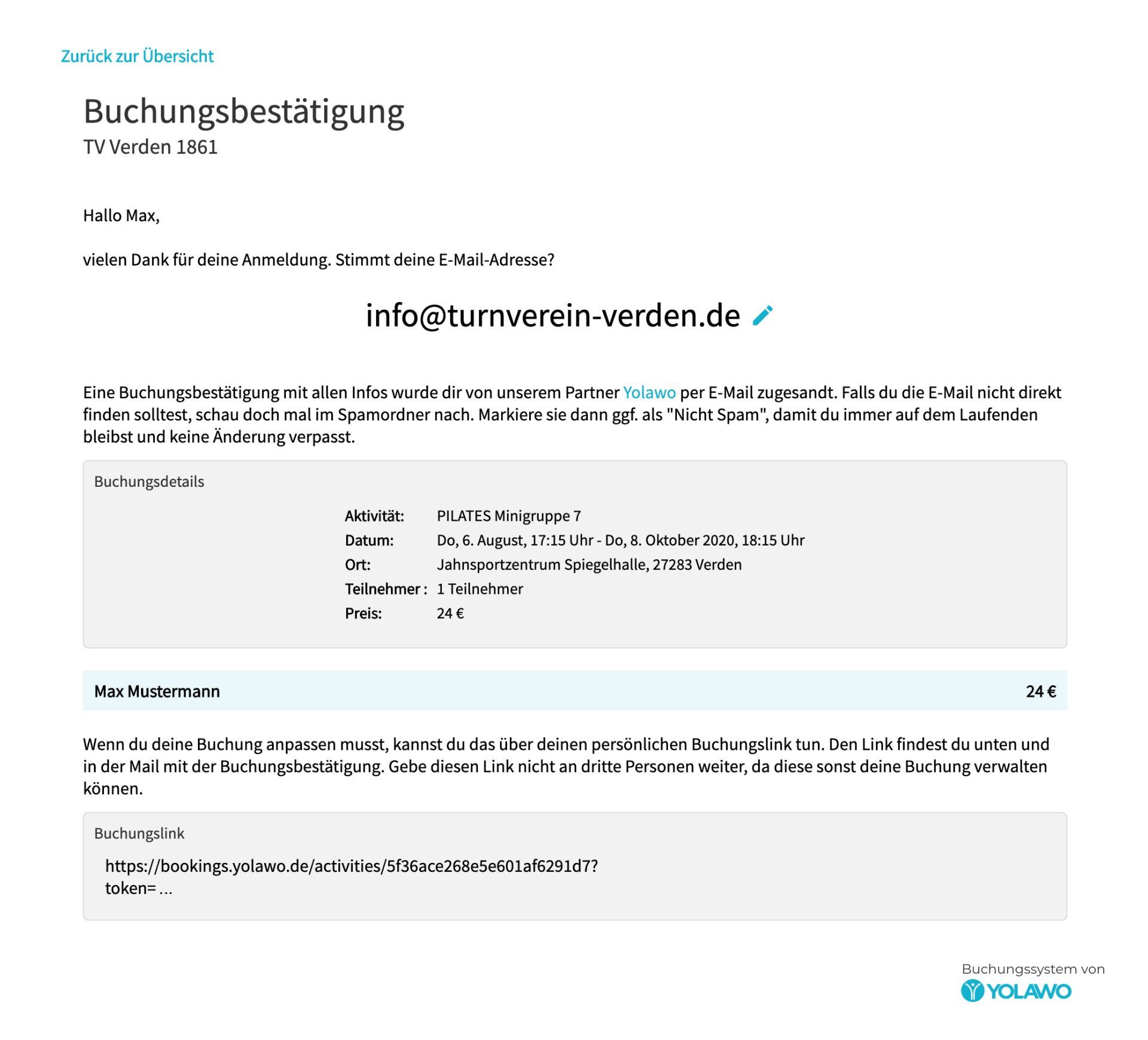 Schritt 4 Kursanmeldung