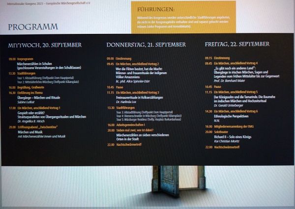 Programm für die ersten 3 Tage in Würzburg Foto: Programm für die ersten 3 Tage in Würzburg